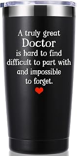 momocici Doctor Gifts 20 OZ Tumbler.A Truly Great Doctor Is Hard To Find And Impossible To Forget.Birthday,Christmas,Appreciation Thank You Retirement Gifts for Doctors Men Women Mug(Black)