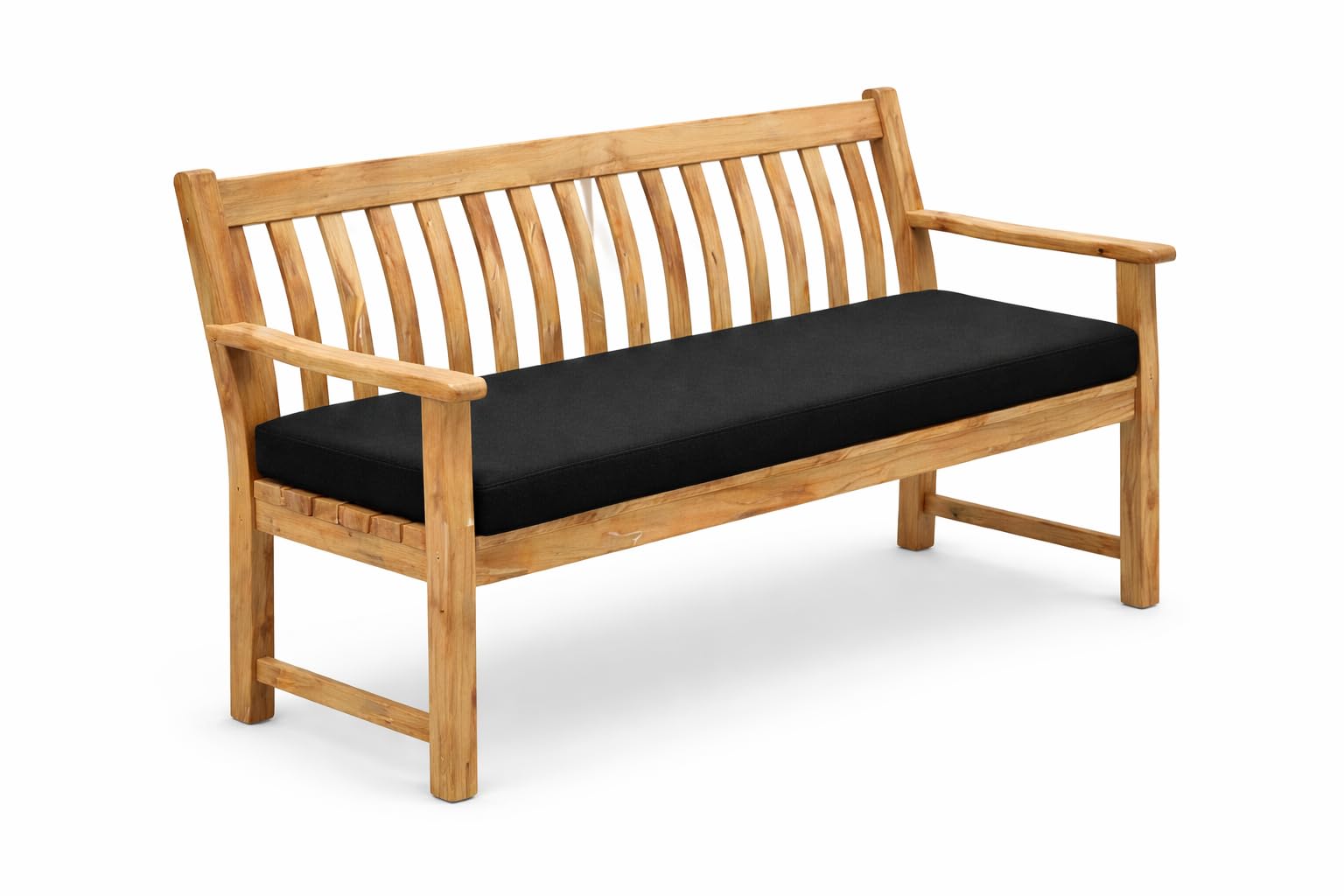 TT ThreadTrade® Waterproof Garden Bench Cushion, Thick Padded Outdoor Seat for 2 & 3 Seater, Durable & Weather Resistant (Black, 16 × 42 × 2 inch (2 Seater)) — image 1