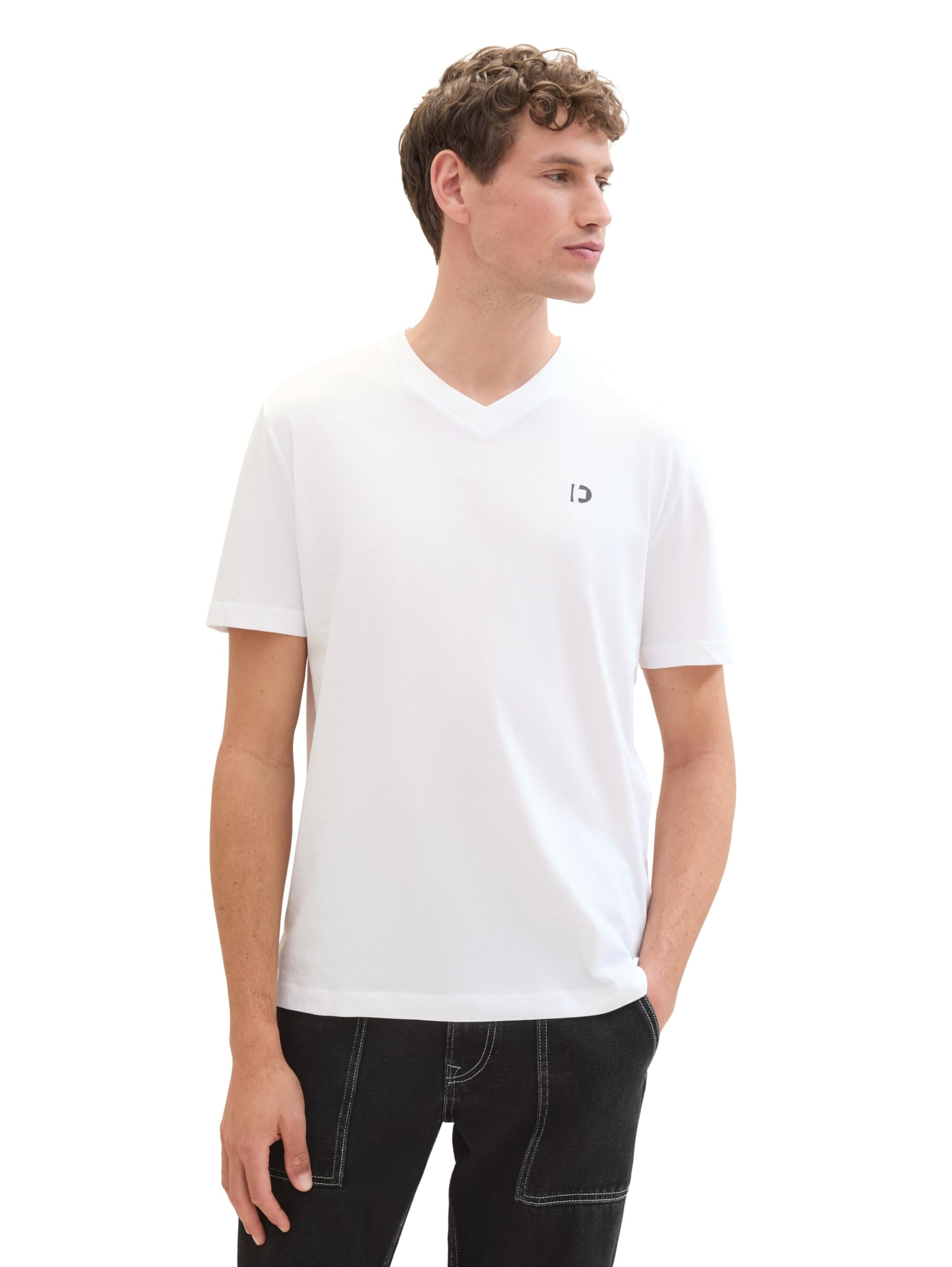 TOM TAILOR Denim Men's 1042070 T-Shirt, 20000-White, S