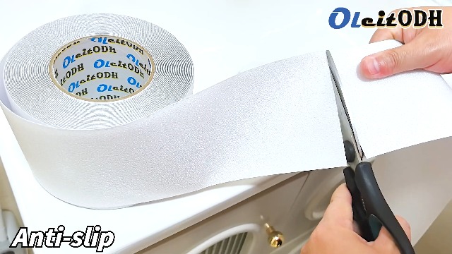 Image of Oleitodh Clear Non-Slip Tape, 2In x 60Ft, Transparent Safety Grip | Non Slip Traction Tape for Stairs, Wet Surfaces, Bathroom Entry, Boat, Outdoor Steps. Invisible, Comfortable Barefoot Texture