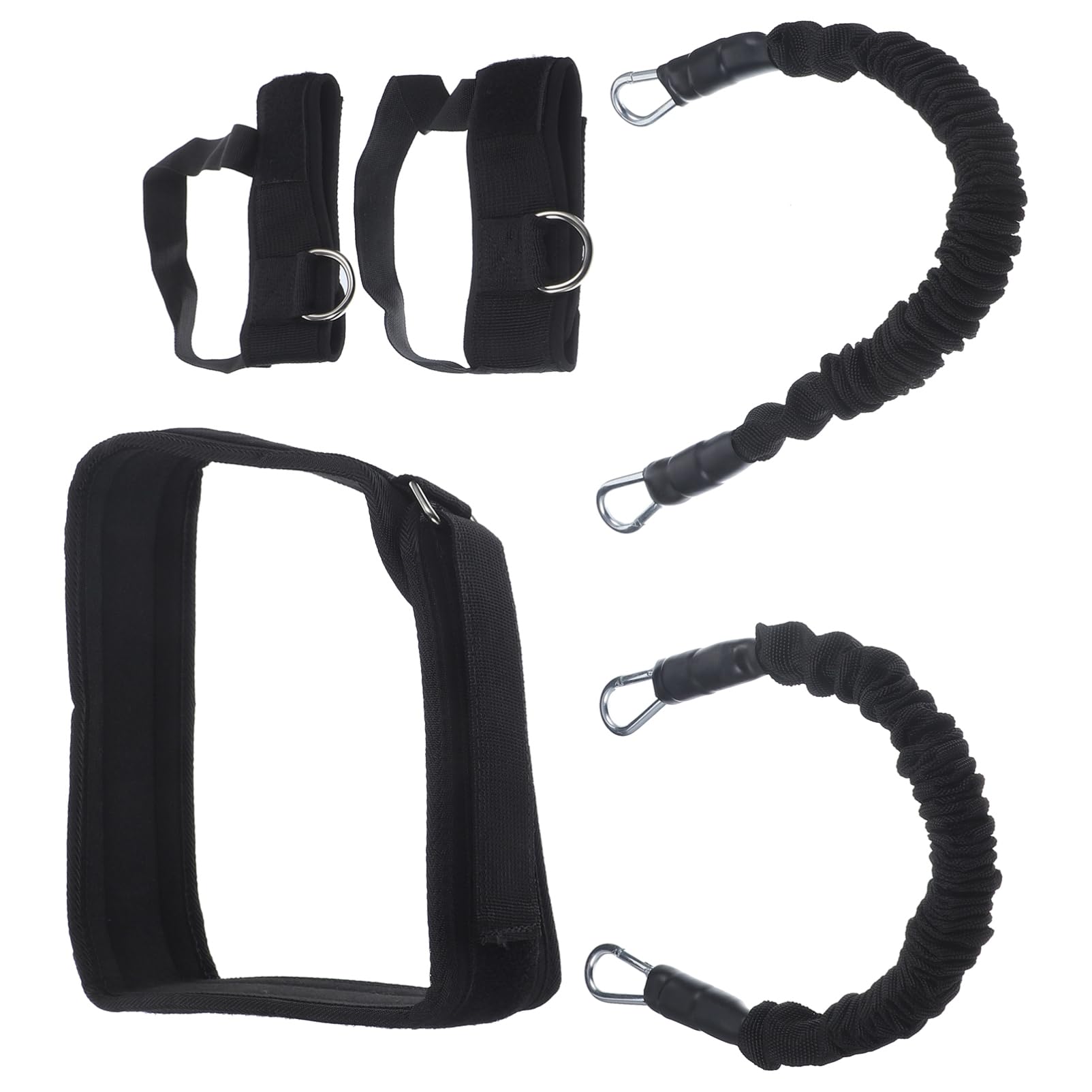 Fascia di Resistenza per Gambe in Neoprene per Allenamento Forza Muscolare e Agilità, per Boxe e Pallavolo, Set Nero