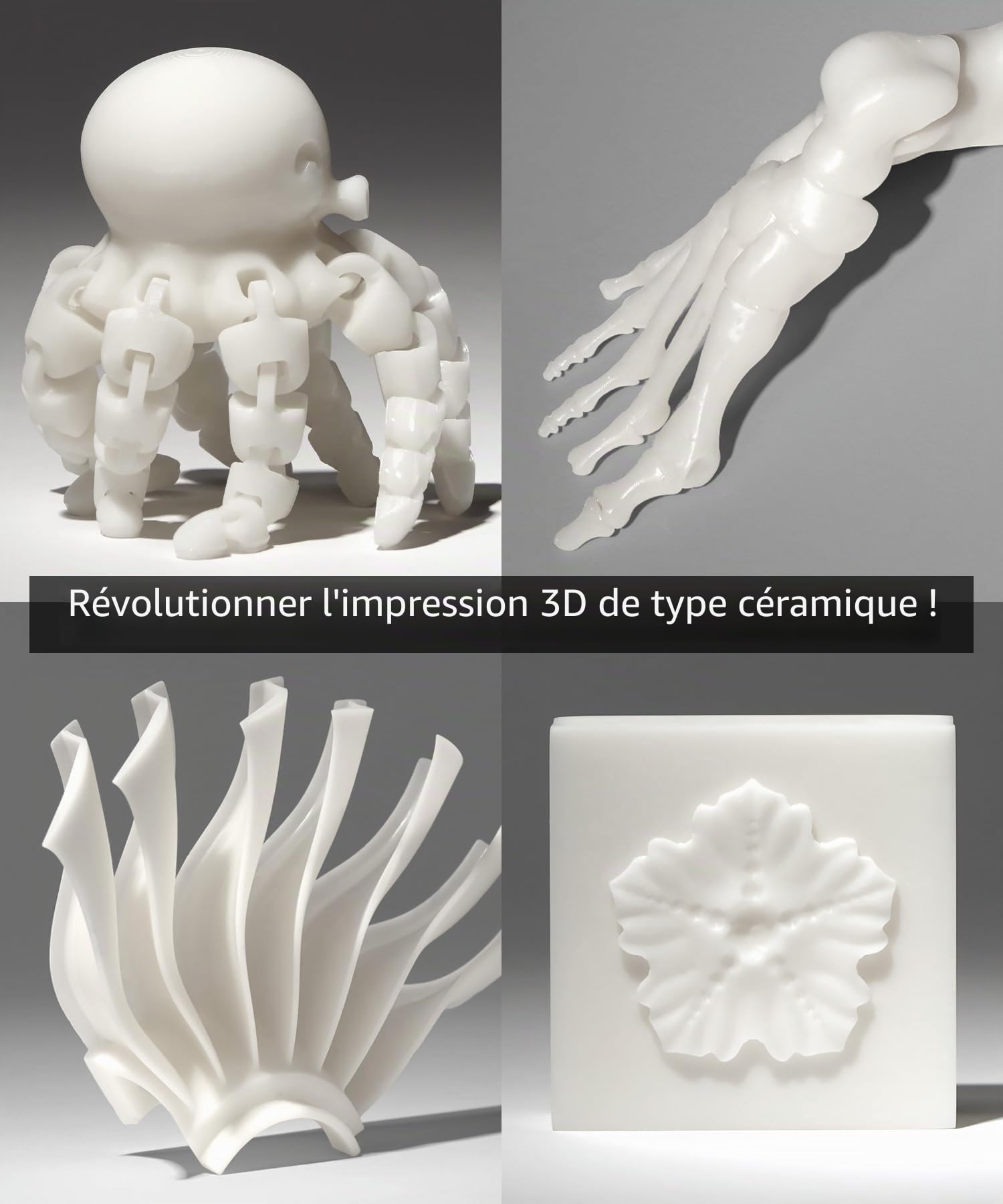 SuperRigid Résine Imprimante 3D 6,0GPa 40% Céramique Corée (500 g, Blanc)