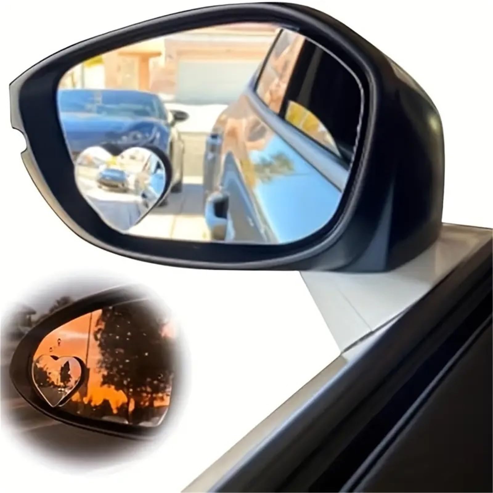 Toter Winkel Spiegel Auto Herzförmige Blind-Winkel-Spiegel für Autos, 2/4-teiliger Seitenspiegel, rahmenloser, Fahrzeug-Seitenspiegel(Heart Shape-4Pcs)
