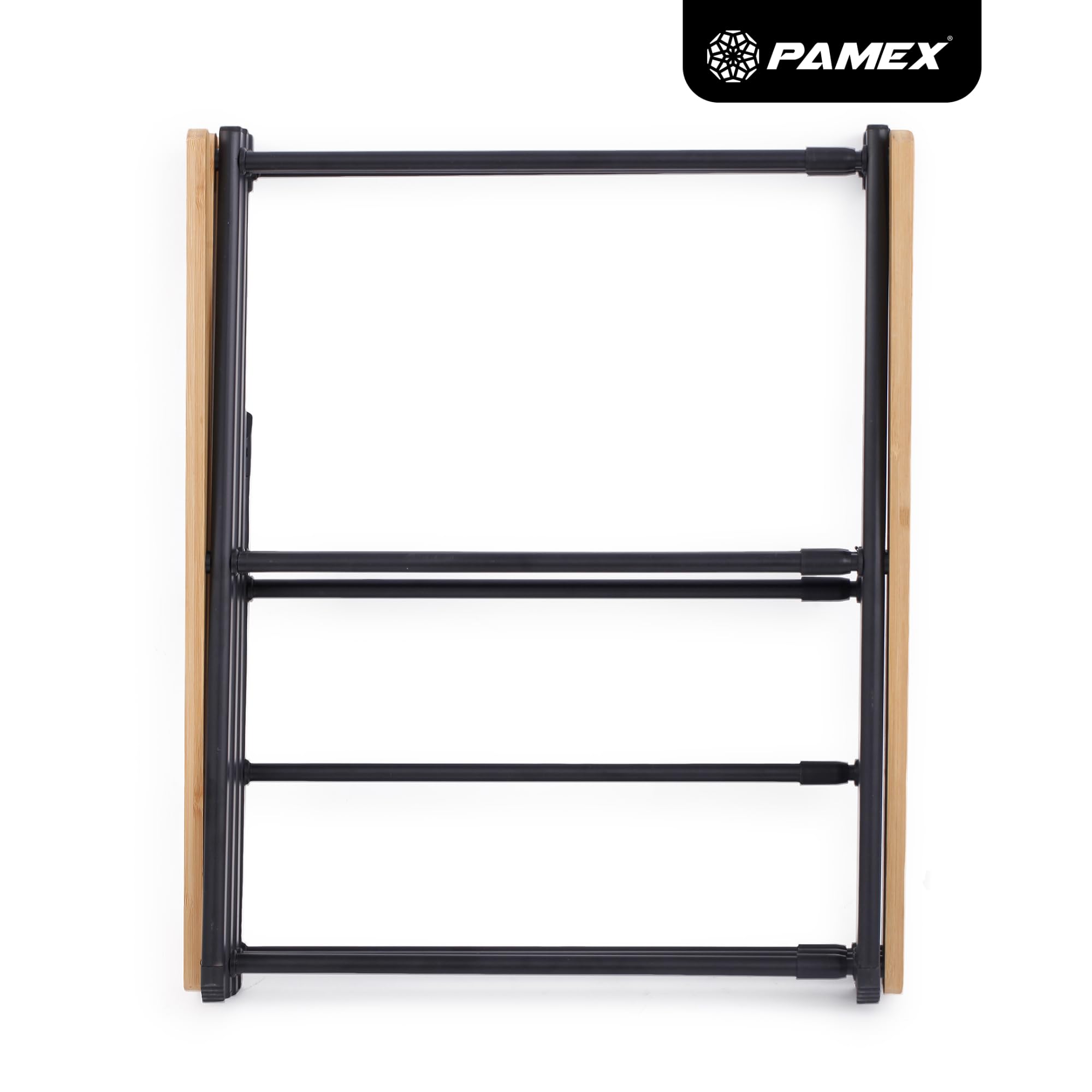 PAMEX Tendedero Plegable Extensible de Madera bambú Totalmente montado con Gran Superficie de Secado tendedero de Madera Resistente, Plegable de Tipo Torre Que Ahorra Espacio