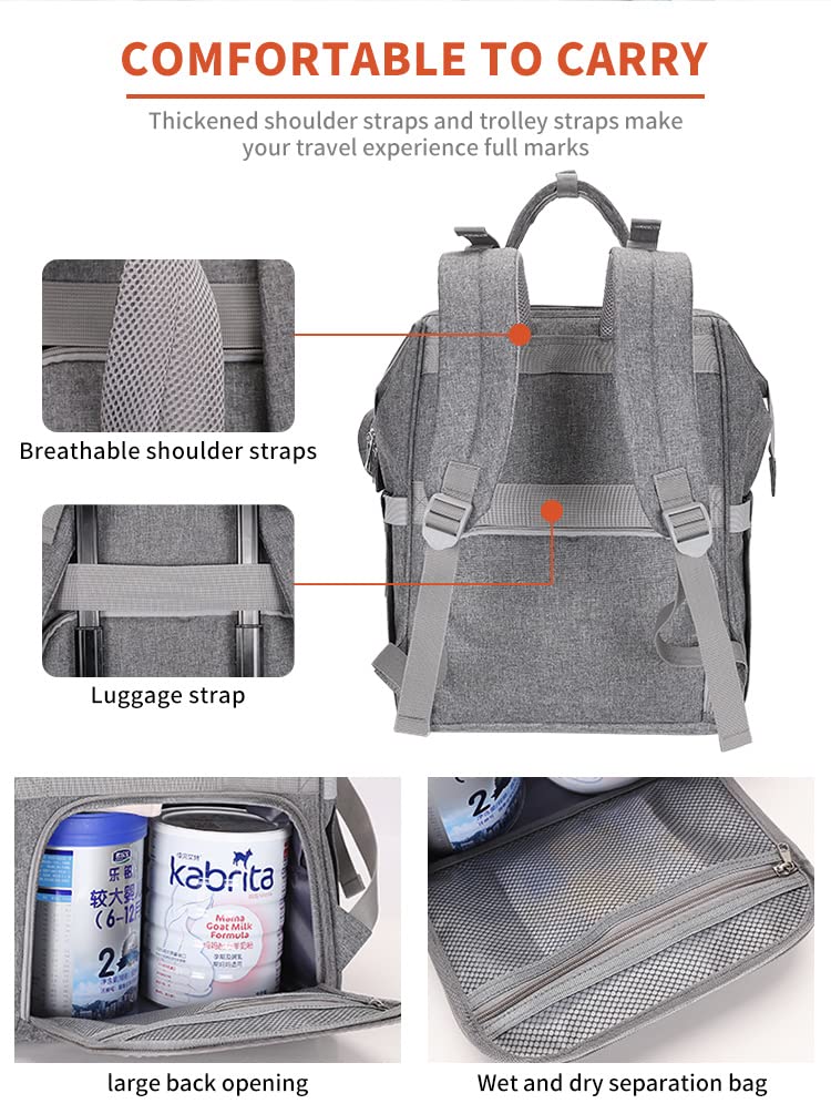 Flex Baby Diaper/Nappy Changing Backpack Bag | Baby Hospital Bag | Baby/Mummy Bag With Portable Changing Mat| Multifunction Baby Bag With Pacifier Bag & Hidden Pocket| USB Charging Interface