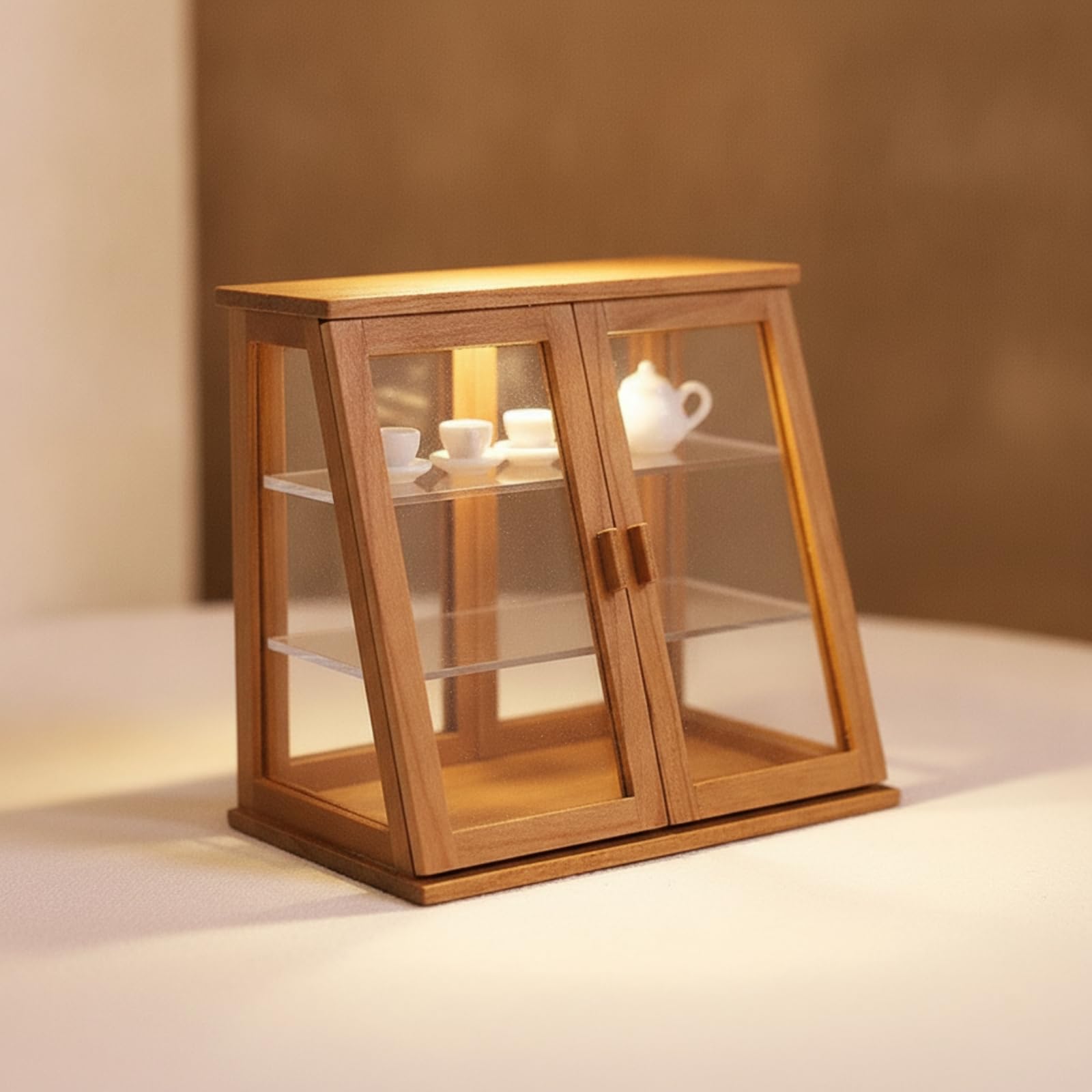 Vetrinetta in Miniatura Trasparen Mobile Portaoggetti Semplice Armadietto per Collezionisti, Appassionati di da, Stile B