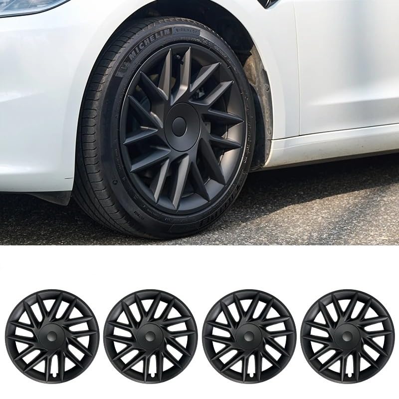 Tesla Model 3 Lot de 4 enjoliveurs Highland, 18" Photon Design, noir mat, lot de 4