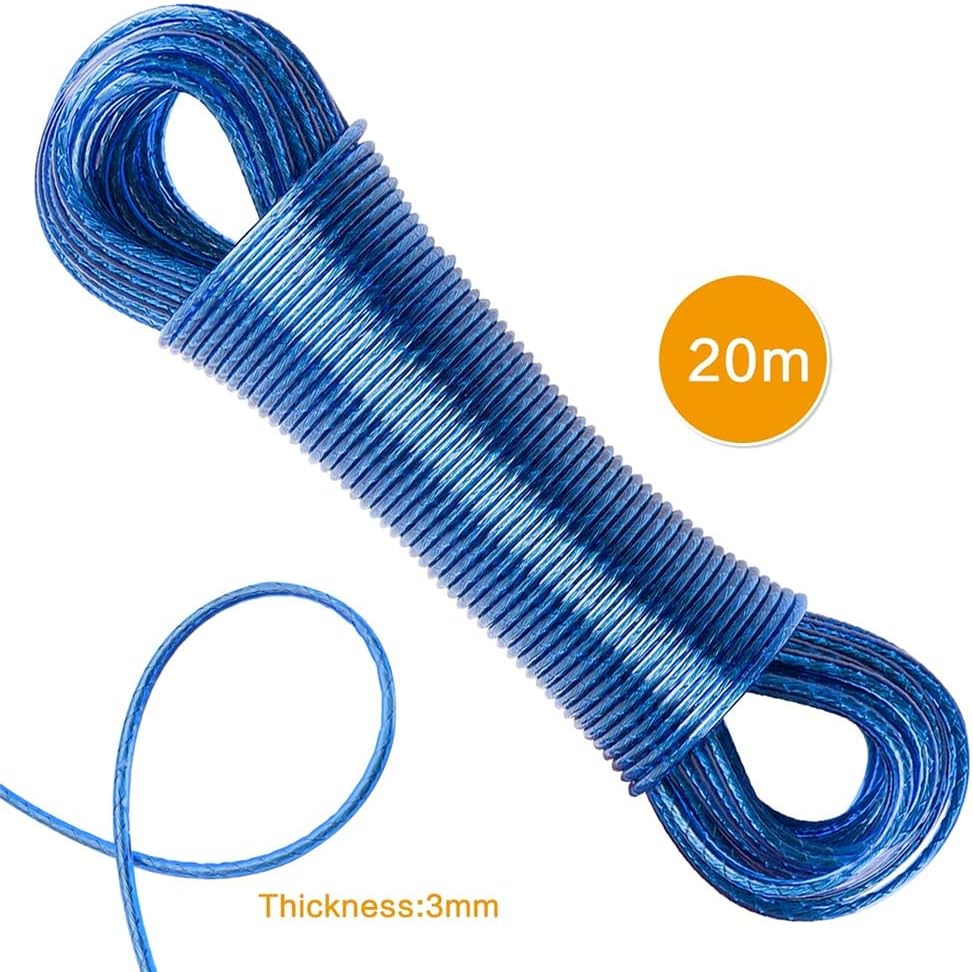 20-Meter-Long Clothesline Indoor and Outdoor Rainproof and Windproof Steel Wire Clothesline