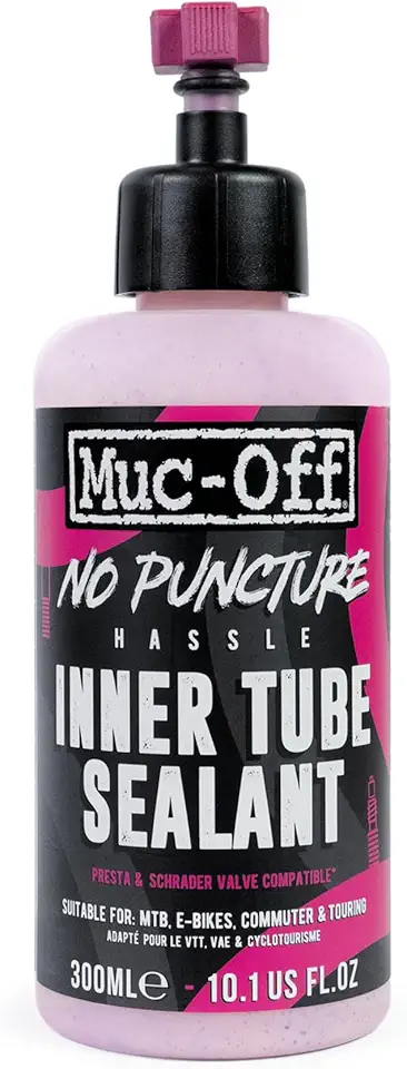 Muc-Off Selante de tubo interno sem complicações, 300 mililitros – selante avançado de pneu de bicicleta para reparar perfurações de tubo interno de até 4 mm