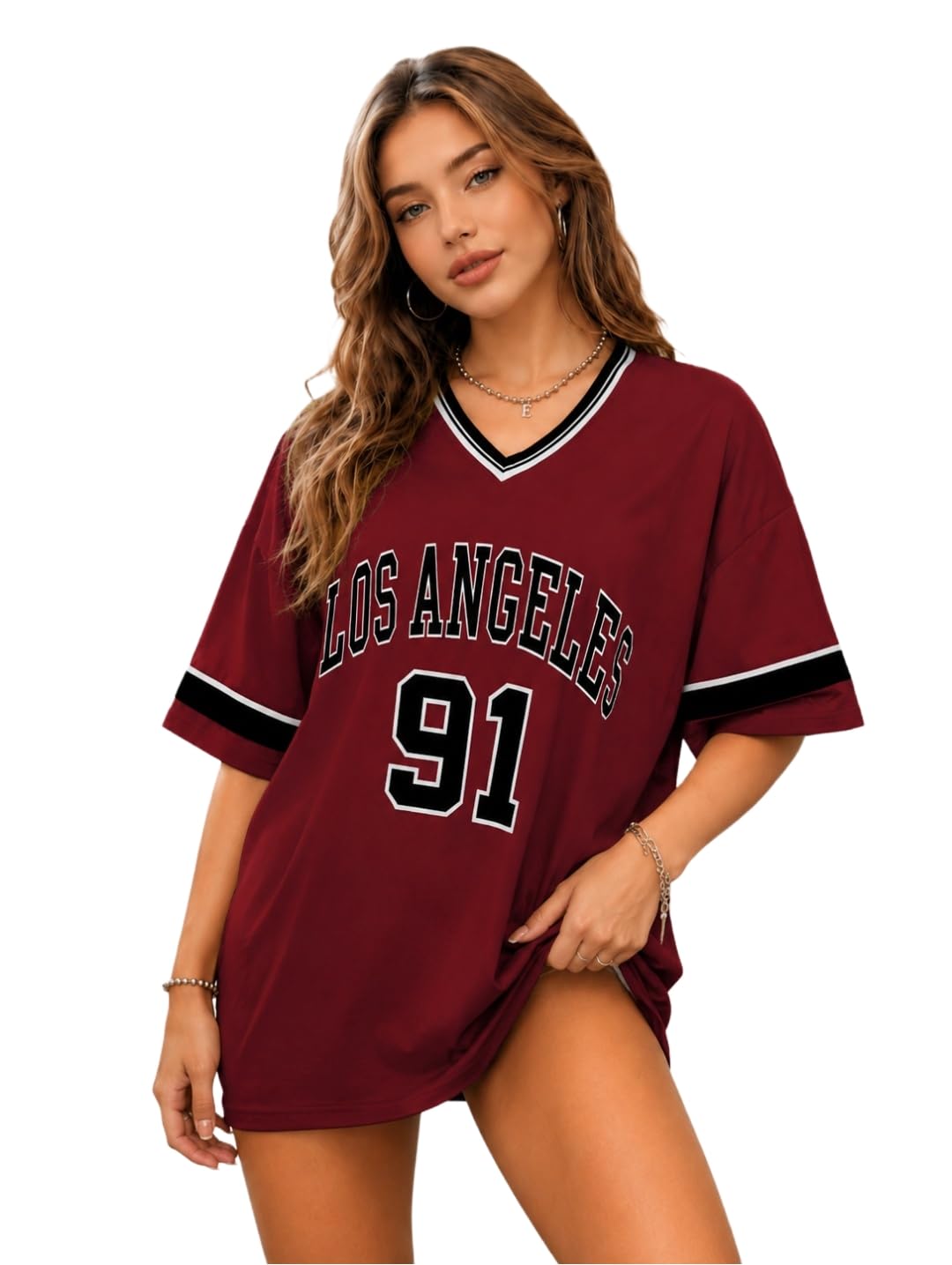 Women Oversized Cotton Jersey Tshirt | Loose Fit Streetwear Casual Top | Drop Shoulder Longline T Shirt for Girls College Wear Travel Gym Daily Outfit-image-19