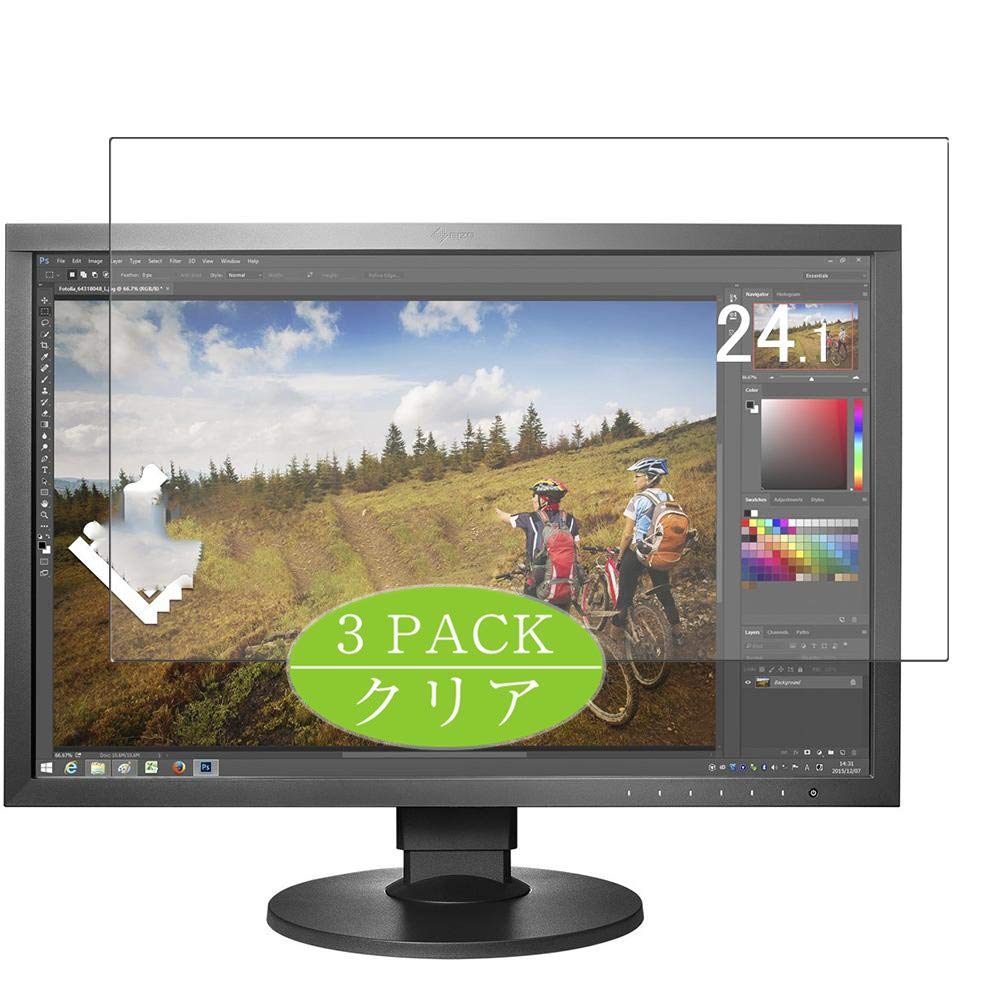 VaxsonPack of 3 Screen Protectors, Compatible with ColorEdge 24.1 Inch CS2420-BK, Screen Protector Bubble-Free [Not Tempered Glass]