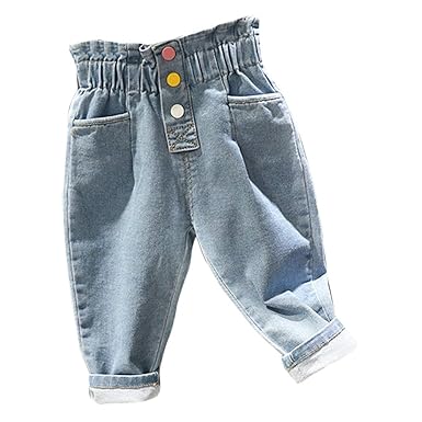 Hopscotch YINGLEDI Girls Cotton and Polyester Cool Jeans in Blue Color