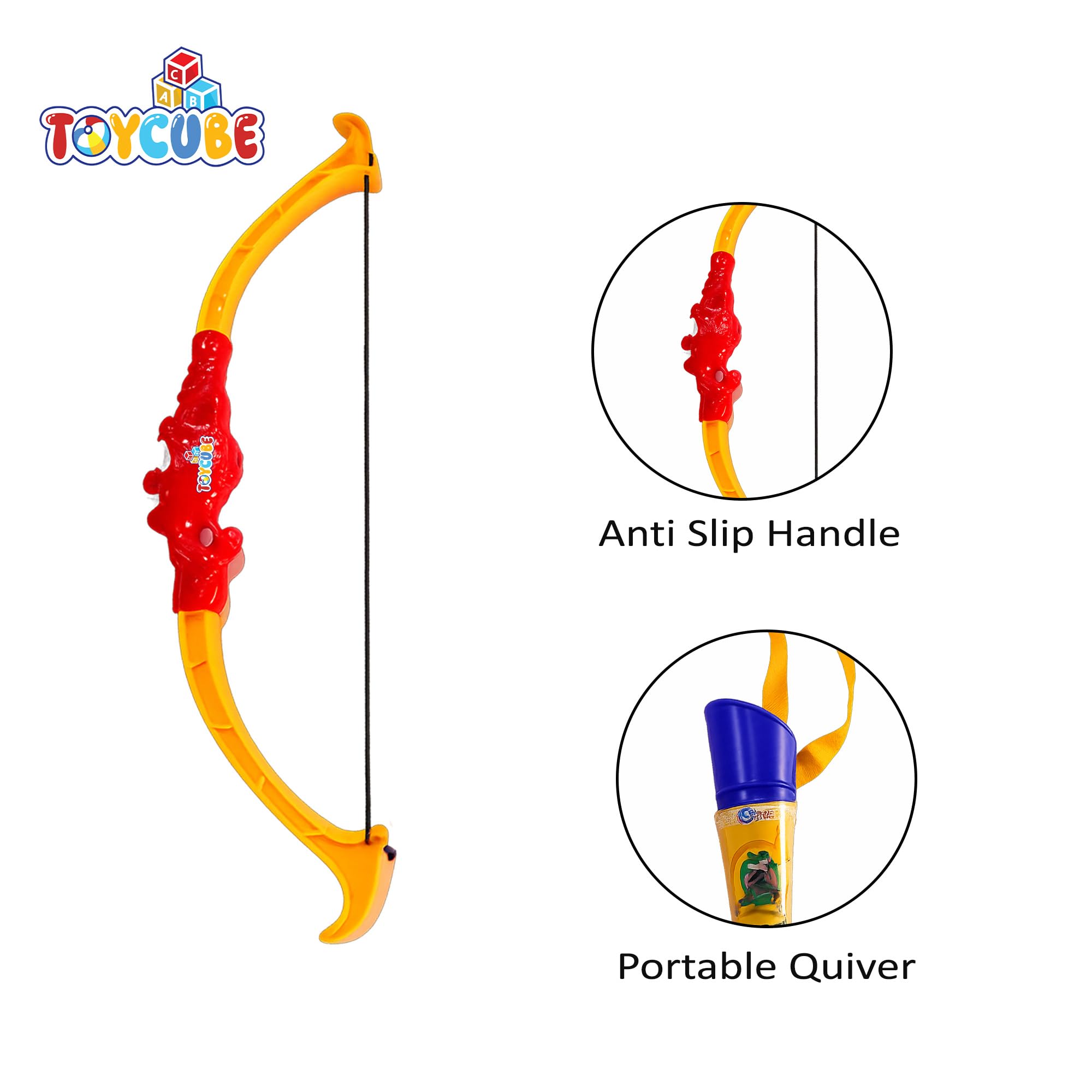 Toycube Ultimate Kids Archery Set with Suction Cup Arrows, Bow, Quiver & Shoulder Strap | Safe Shooting Toy for Boys & Girls Age 5+ (Red) 3