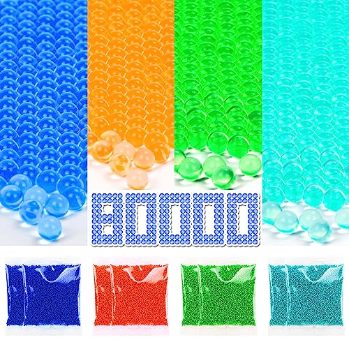 Palonu 80000 Pieces Water Ball Beads Ammo Refill Water Gel Bullets Beads 7-8mm for Water Blaster Gun Toys