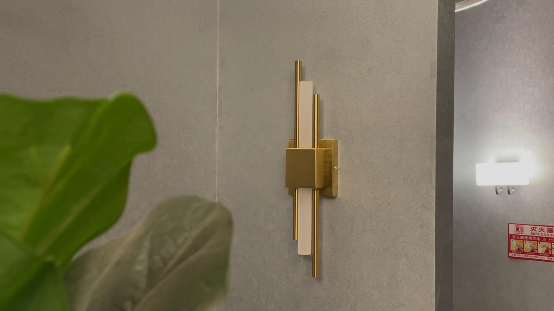 Image of LED Wall Sconces,3000K Warm Light Acrylic Brass Gold Wall Sconce for Bedroom,Bathroom,Living Room,Hallway(1 pcs)
