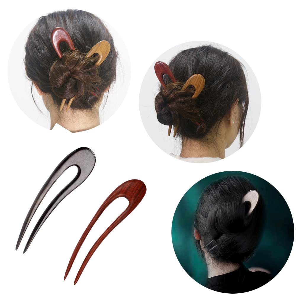 Amazon.com : CHOISBEING Wooden Hair Forks U Shape Hair Stick 