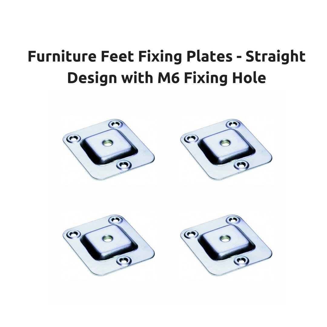 M6 Furniture Fixing Plates Straight Flat Design Ideal For Furniture Feet or Table Legs