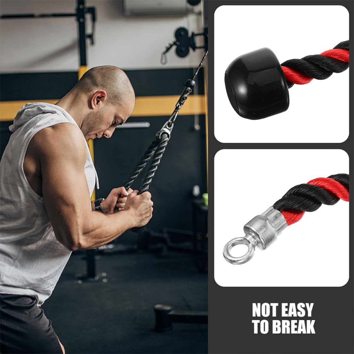 BESPORTBLE Tirador De Cuerda Archivo De Fitness Equipo De Gimnasio Cuerda De Ejercicio De Tríceps Accesorio De Cable De Cuerda De Tríceps Nylon