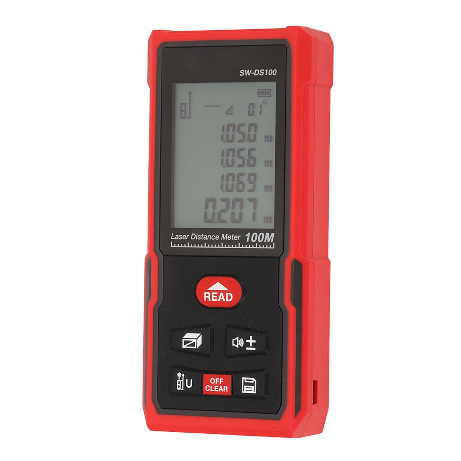 Medidor de Distancia Láser, Medidor de Distancia Láser Precisión de 2 Mm 630 a 670 Nm Calibración Automática Infrarroja para Fábricas (100 m/328,1 pies)
