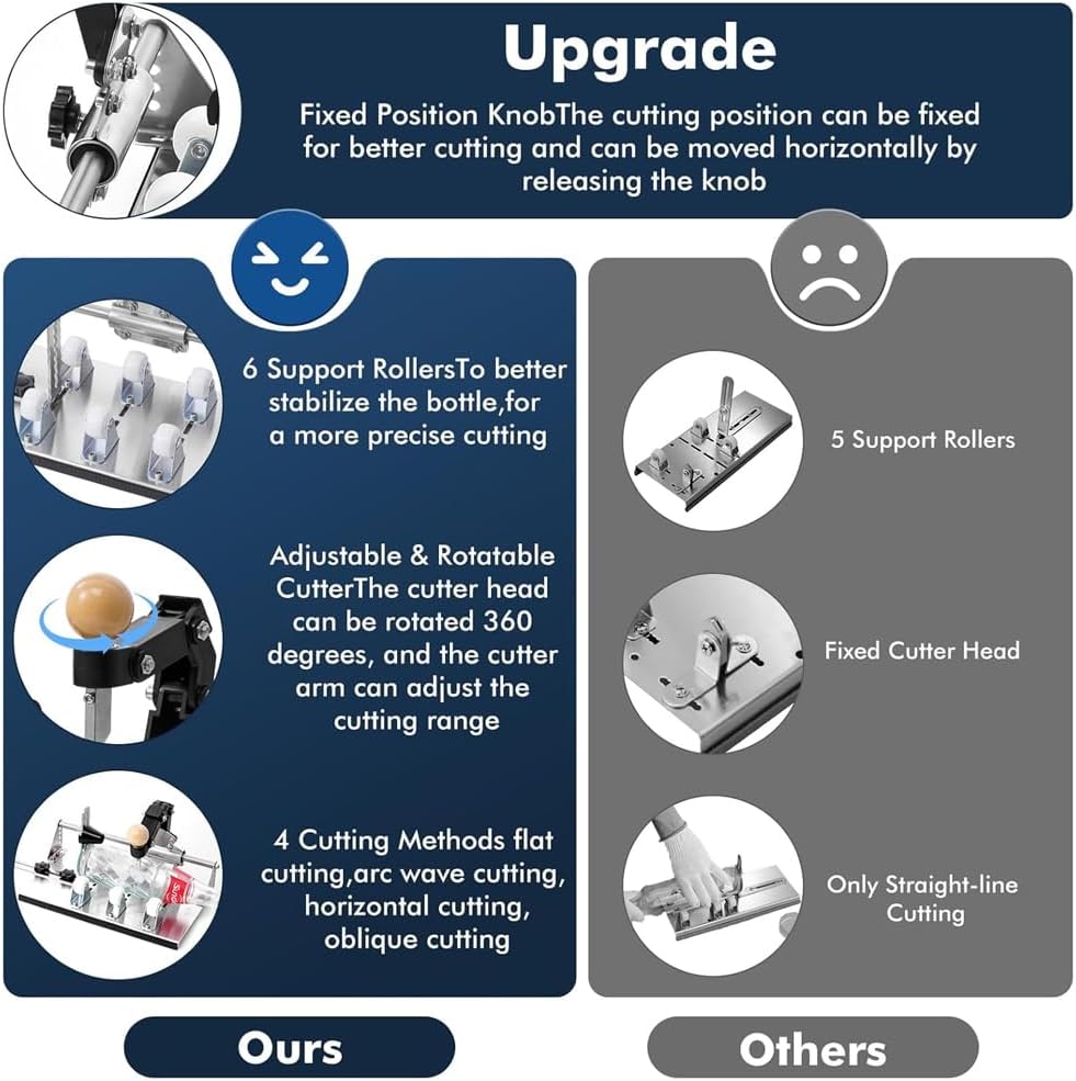 Glass Bottle Cutter, Premium Glass Cutter for Bottles & Glass Cutting Oil Bundle, Round Glass Bottle DIY Machine for Cutting Wine, Beer, Liquor, Whiskey, Alcohol, Champagne