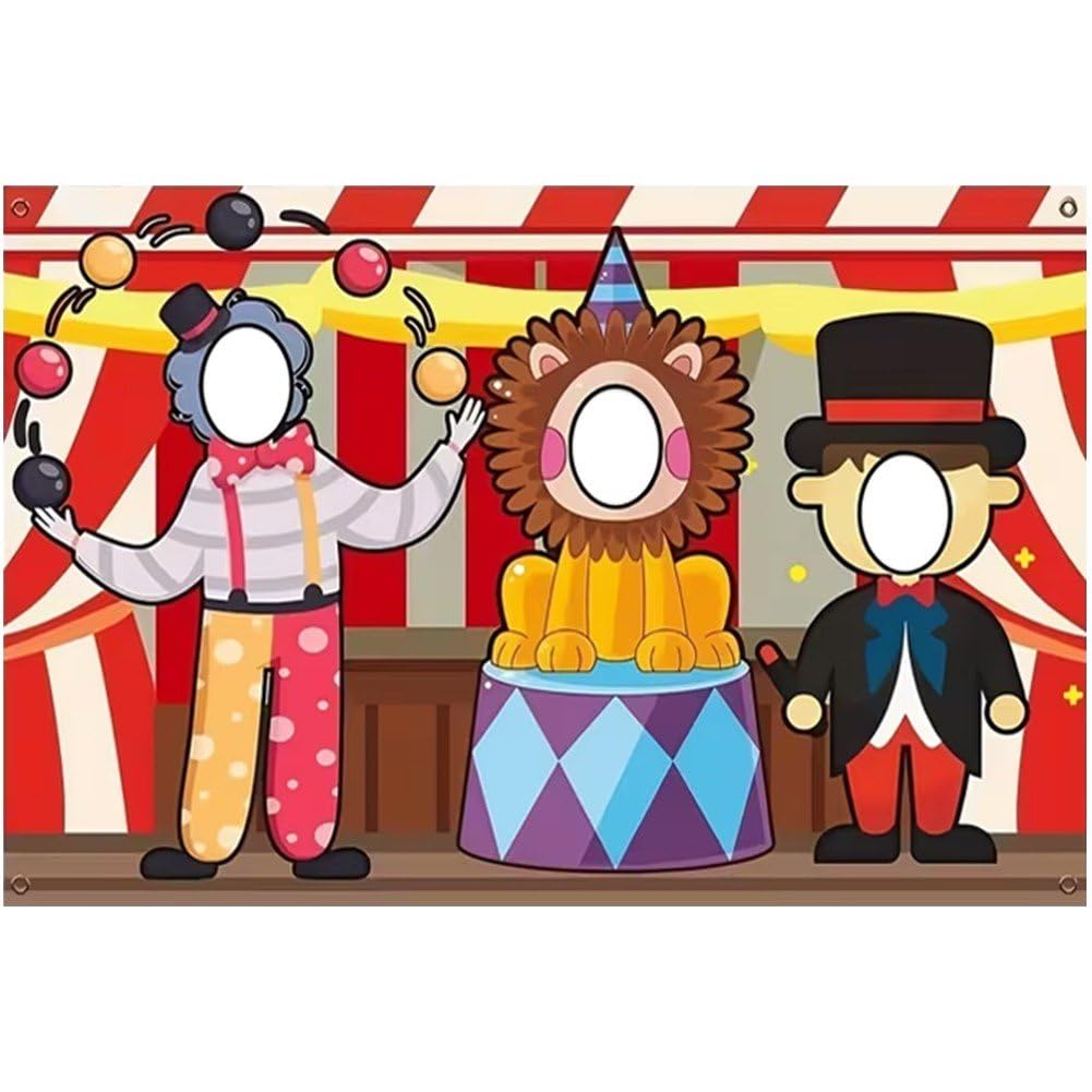Luxylei Carnival Backdrops Circus Troup Photo Banner Backdrop Background Photo Props for Carnival Circus Birthday Party Decorations Supplies