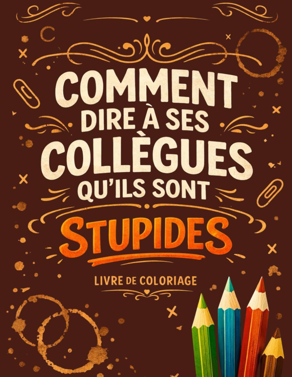 Comment dire à ses collègues qu'ils sont stupides: Livre de Coloriage avec plus de 45 pépites d'humour de bureau et Motifs Relaxants à colorier | Idée Cadeau Drôle pour collègues de travail
