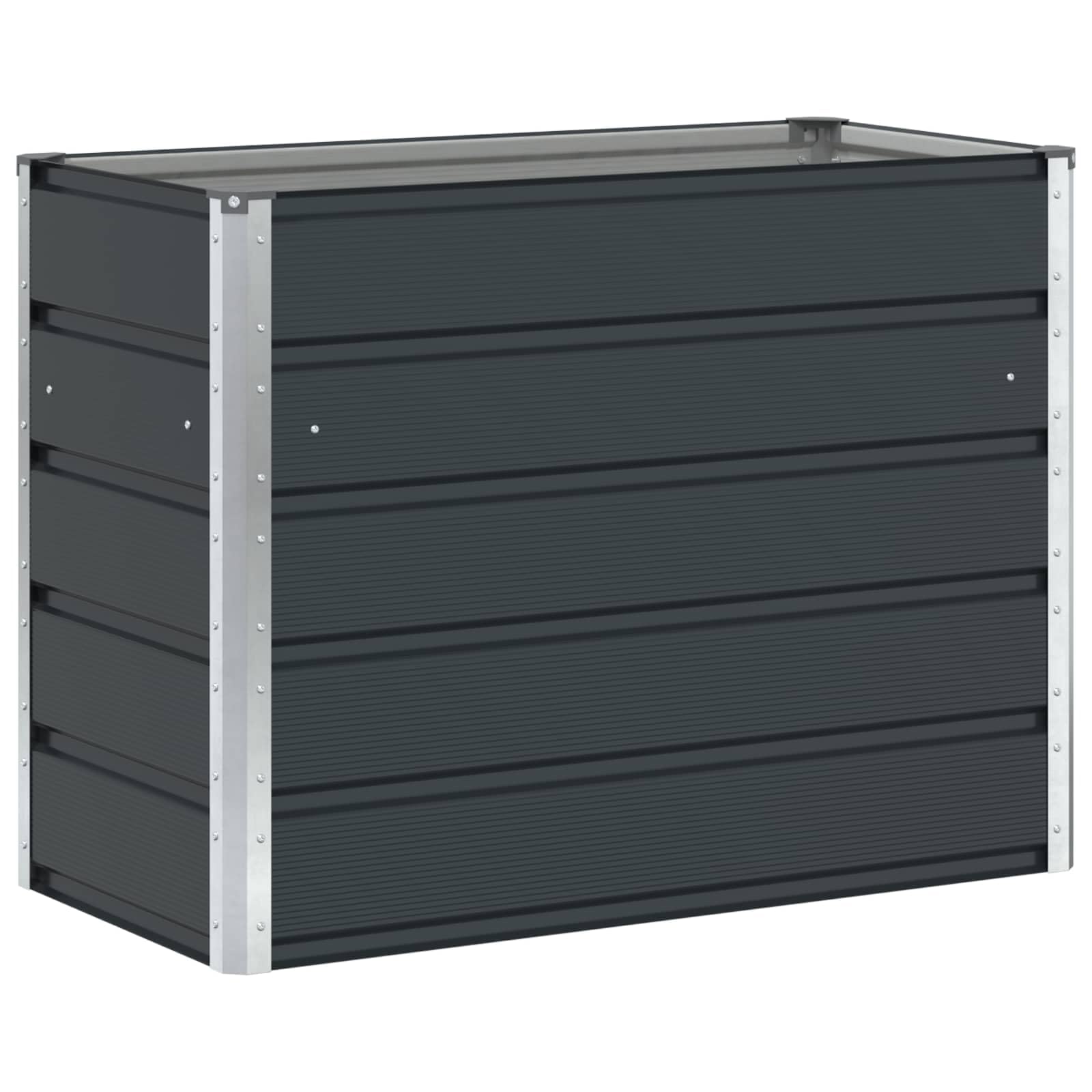 Verzinkter Stahl Pflanzkübel Anthrazit 100 x 50 x 75 cm, großer Pflanzkübel aus Stahl für Garten und Terrasse, moderner industrieller Look, einfache Montage mit Schraubendreher