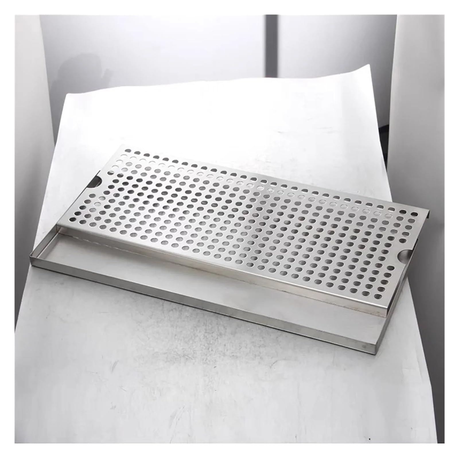Biertropfschale aus Edelstahl – Geschenkset – Zubehör für Hausbar und Teezeremonie – Tropfschale (50 x 17,5 x 1,5 cm) – Ideal für Teestuben und Partys