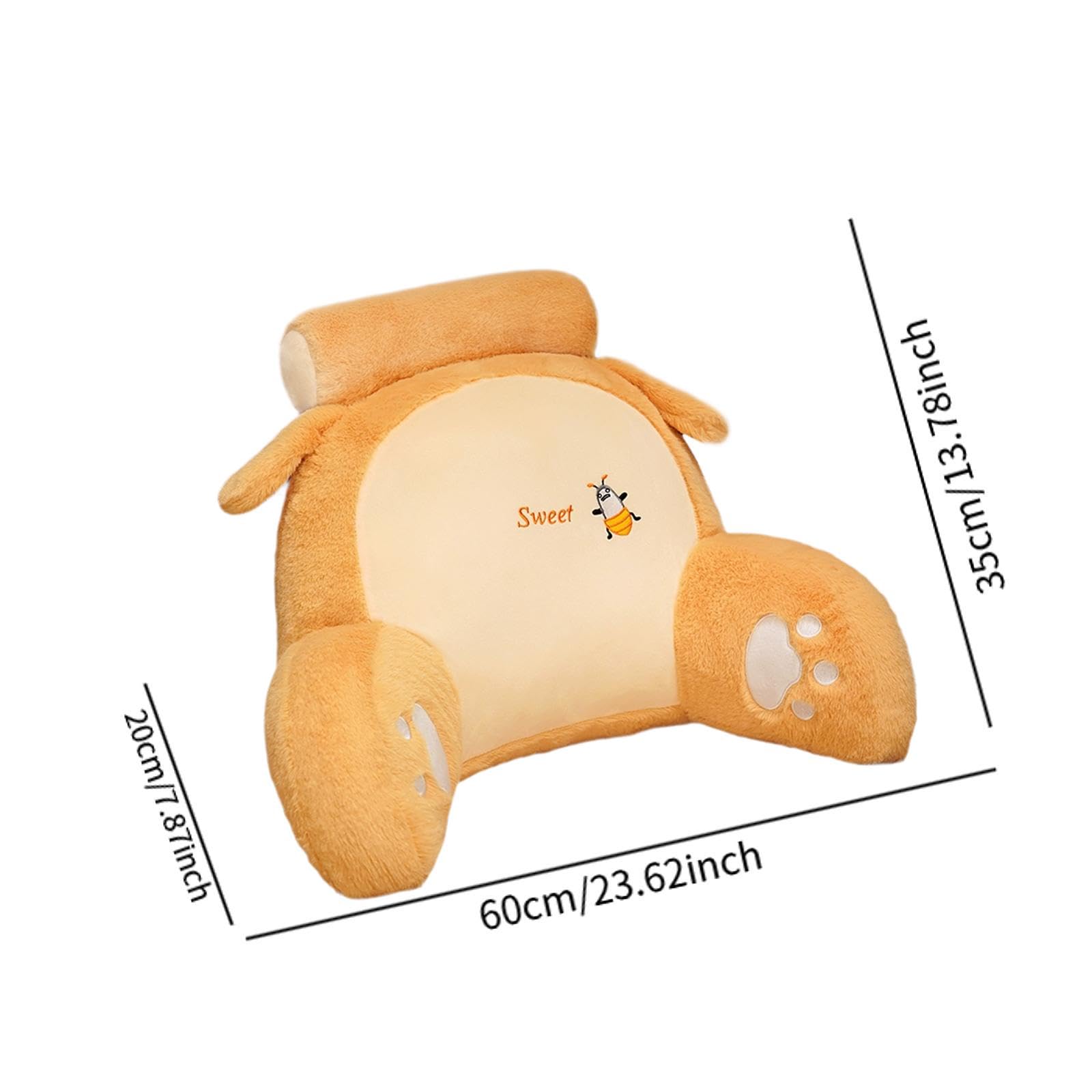 Cojín de apoyo lumbar, circulación de aire, cojín de lectura para juegos (marrón)