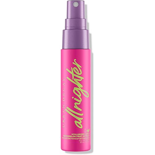 Urban Decay All Nighter Hyaluronic Acid Waterproof Dewy Setting Spray for Face, Hydrated Finish, Long-lasting, Smudge-proof & Transfer-resistant Makeup, Oil-free