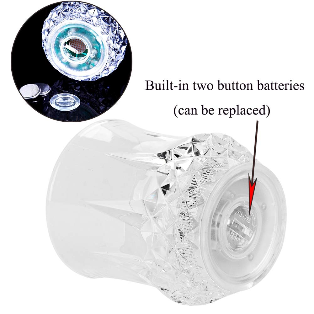 4 bicchieri luminosi con luce LED, bicchieri per vino attivati automaticamente dal liquido, bicchieri LED luminosi per feste, disco, night club, bar, whisky, birra (confezione da 4)