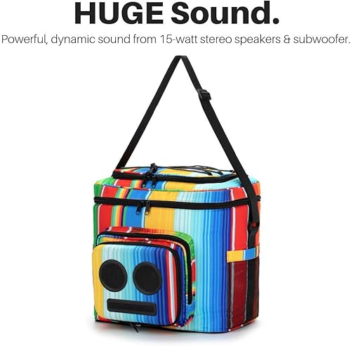 Miniatura 3 de Super Real El enfriador número 1 con altavoces y subwoofer (Bluetooth, 20 vatios) para fiestasfestivalesbarcoplaya. Enfriador de altavoces