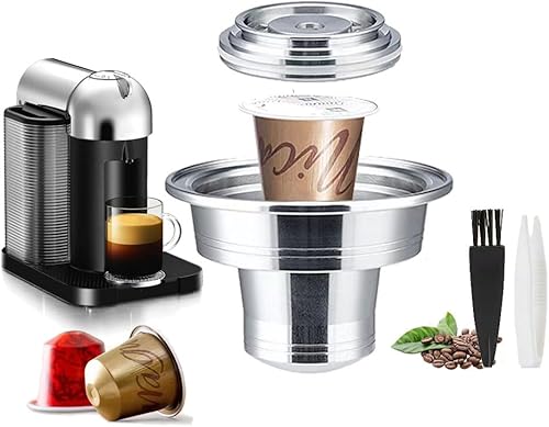 Convertidor Vertuo de acero inoxidable, adaptador de cápsulas de café reutilizable, soporte para convertidor de cápsulas compatible con nespres