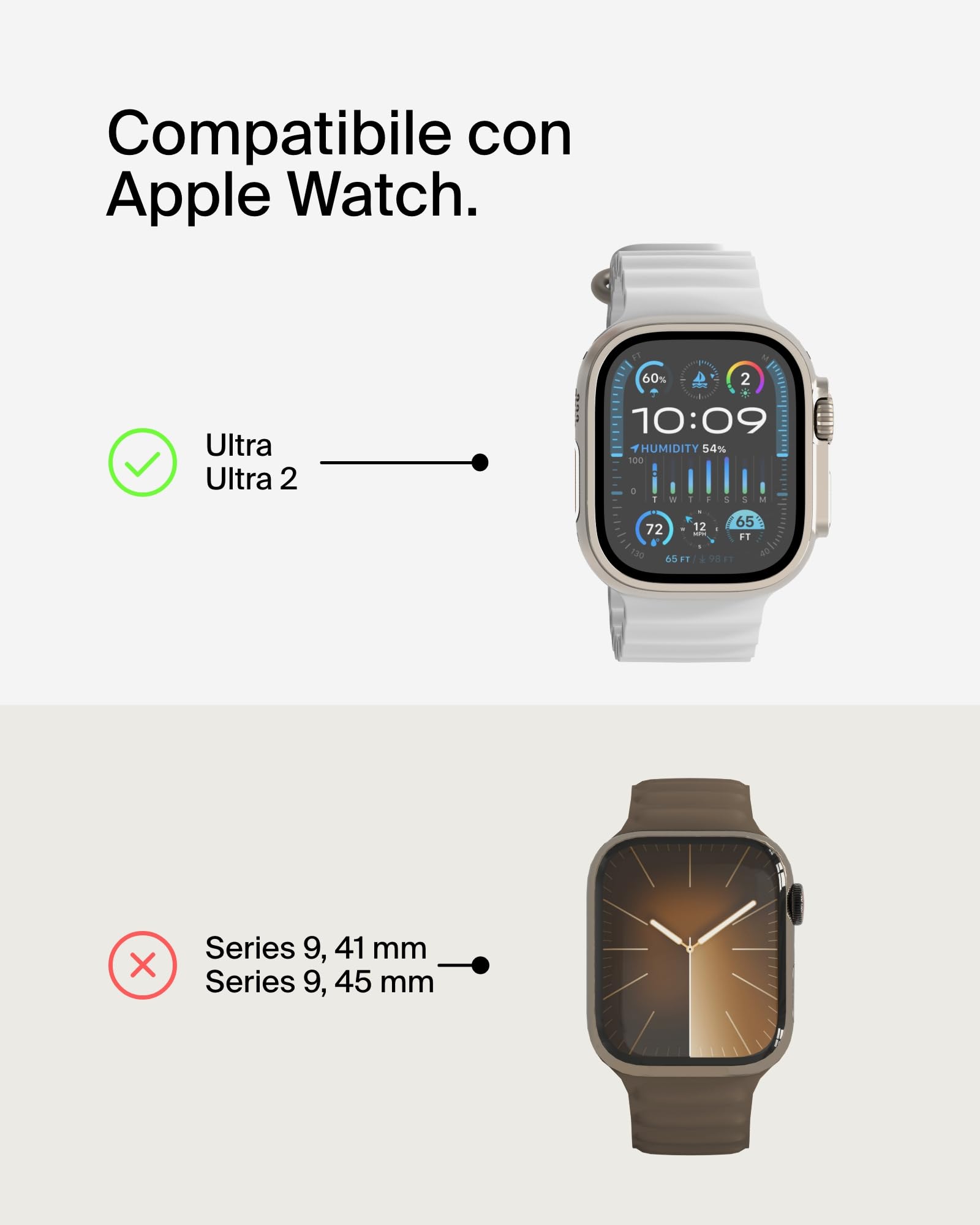 Belkin ScreenForce TemperedCurve 2 in 1 Proteggi schermo per Apple Watch Ultra, Ultra 2 con bumper protettivo - pellicola protettiva in vetro temperato, accessori per Apple Watch - Trasparente