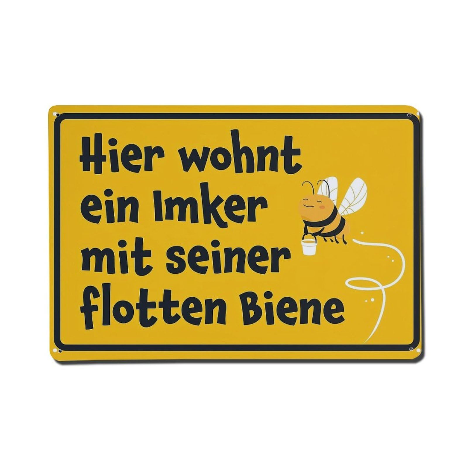 Bee Keeper Sign Yellow Humor Metal Tin Sign Plaque