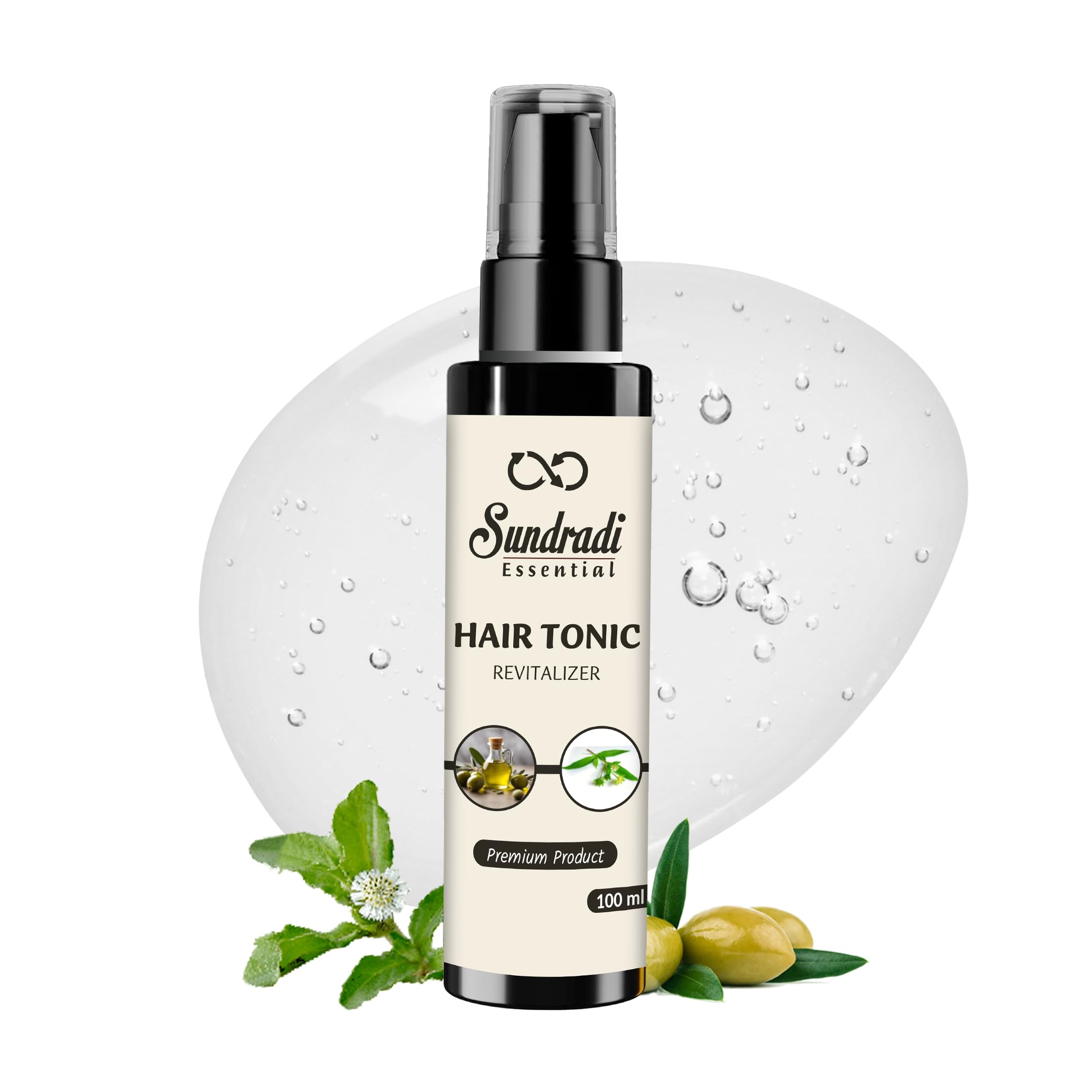 Sundradi Essential Hair Tonic Revitalizer - 100ml (Strength & Shine,Nutrient-Rich,Strengthens Hair,Nourishes Scalp,Antiseptic Properties,Improves Scalp Health,Deep Nourishment)