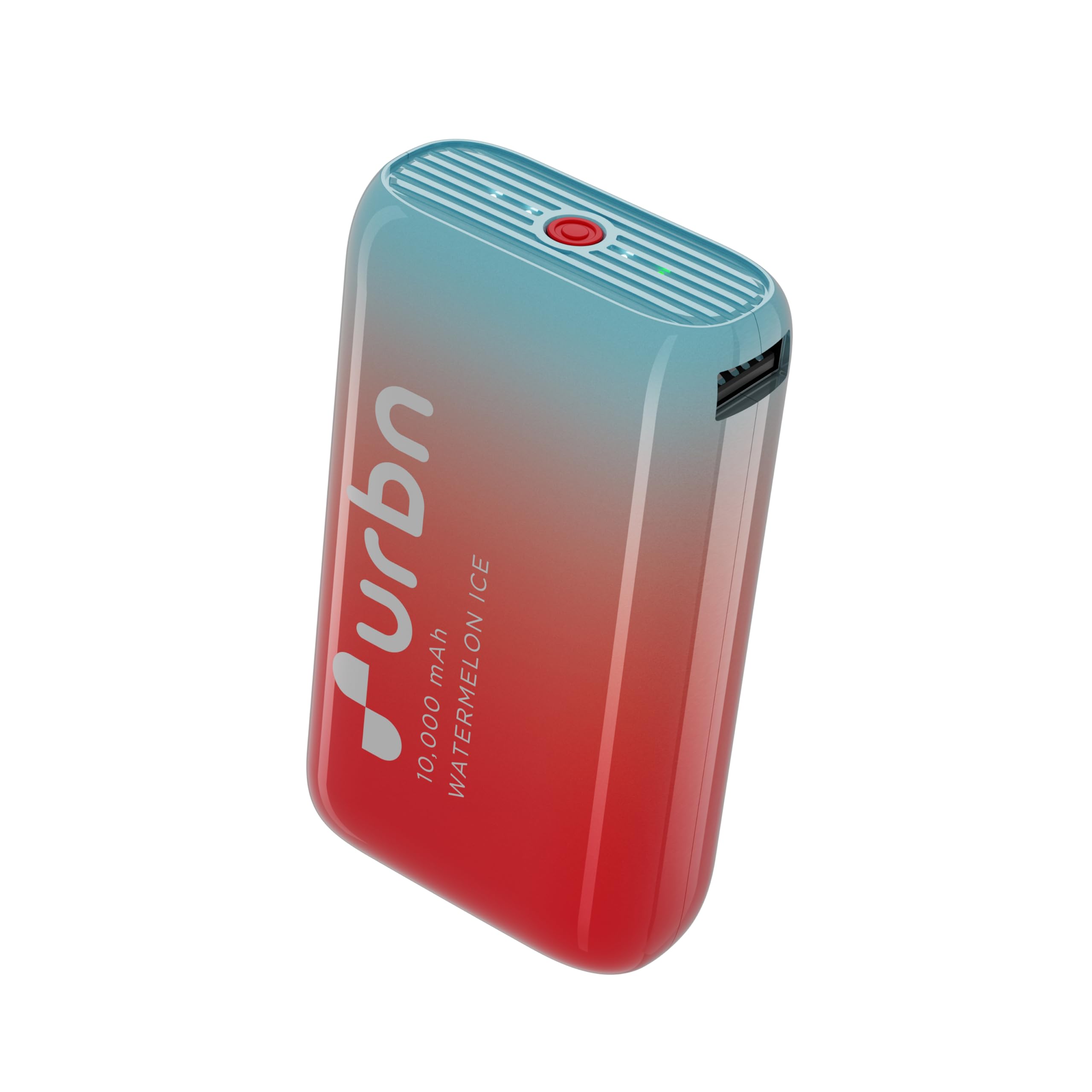 URBN 10000 mAh Nano Power Bank Juice Box Edition with EV-Batteries | 20W Fast Charging | Smallest Power Bank | USB Type-C Input PD (Input& Output)|Made in India | Dual Output | (Watermelon Ice), Pink