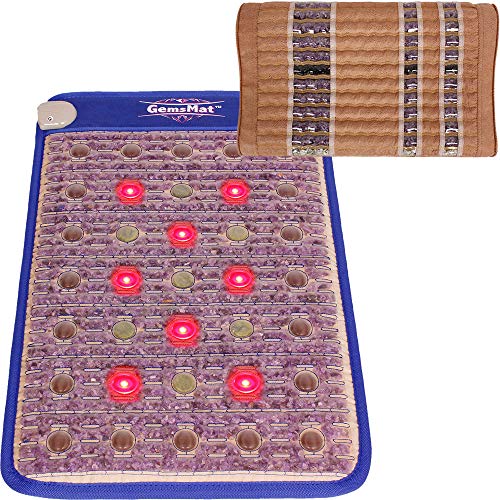GemsMat - Regis- Far Infrared Amethyst Jade Tourmaline Crystal Heat Stone Mat (32'L x...