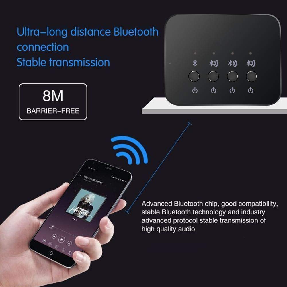 Divisor de Audio, Dispositivo para Compartir música Adaptador de Audio inalámbrico Bluetooth, 3.5 mm para el hogar para Escuchar música para Mirar películas Jugar Juegos Juntos