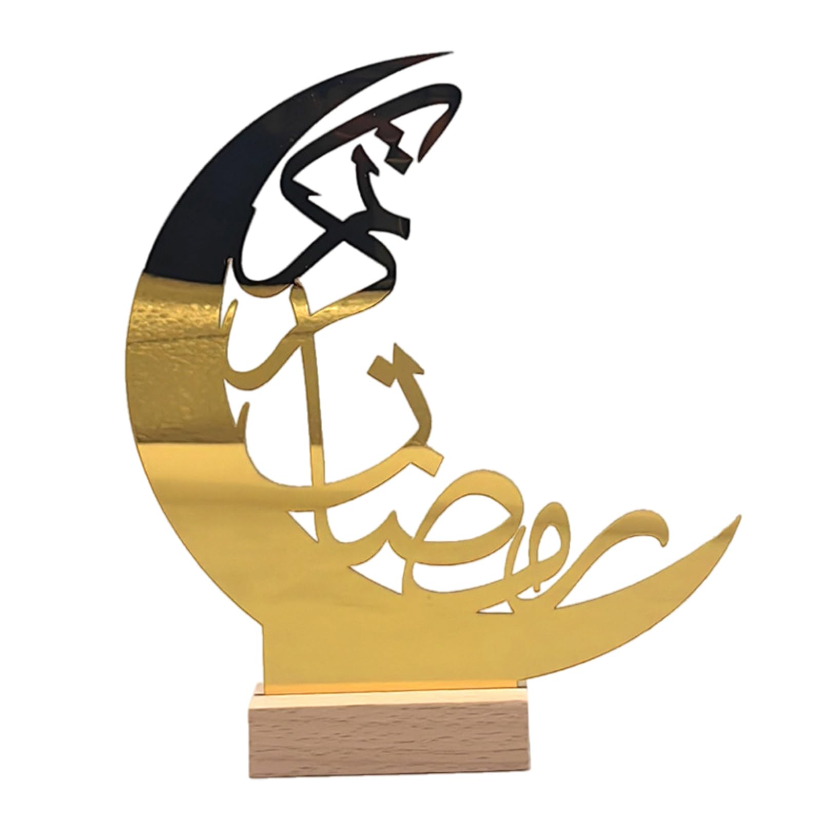 Hsioluted Eid Celebration Tabletop Ornament Acrylic Crescents Decoration for Ramadans and Festival Parties Religious Accessory Ramadans Party Centerpieces