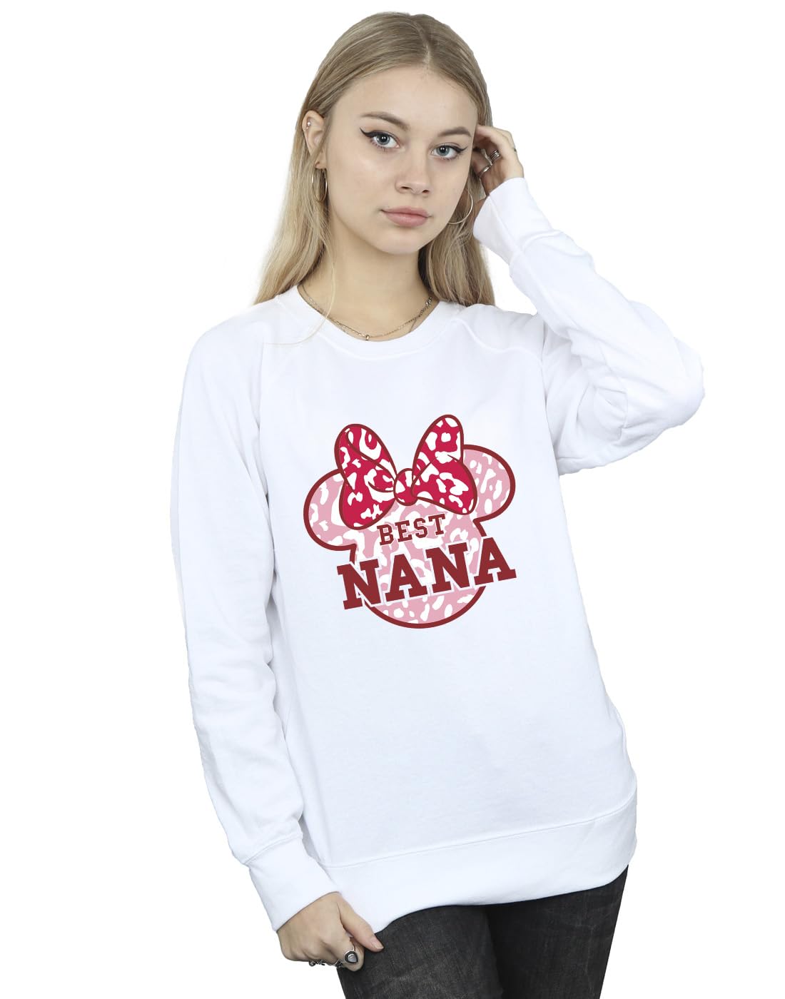 Disney Women's Minnie Mouse Best Nana Sweatshirt White XX-Large