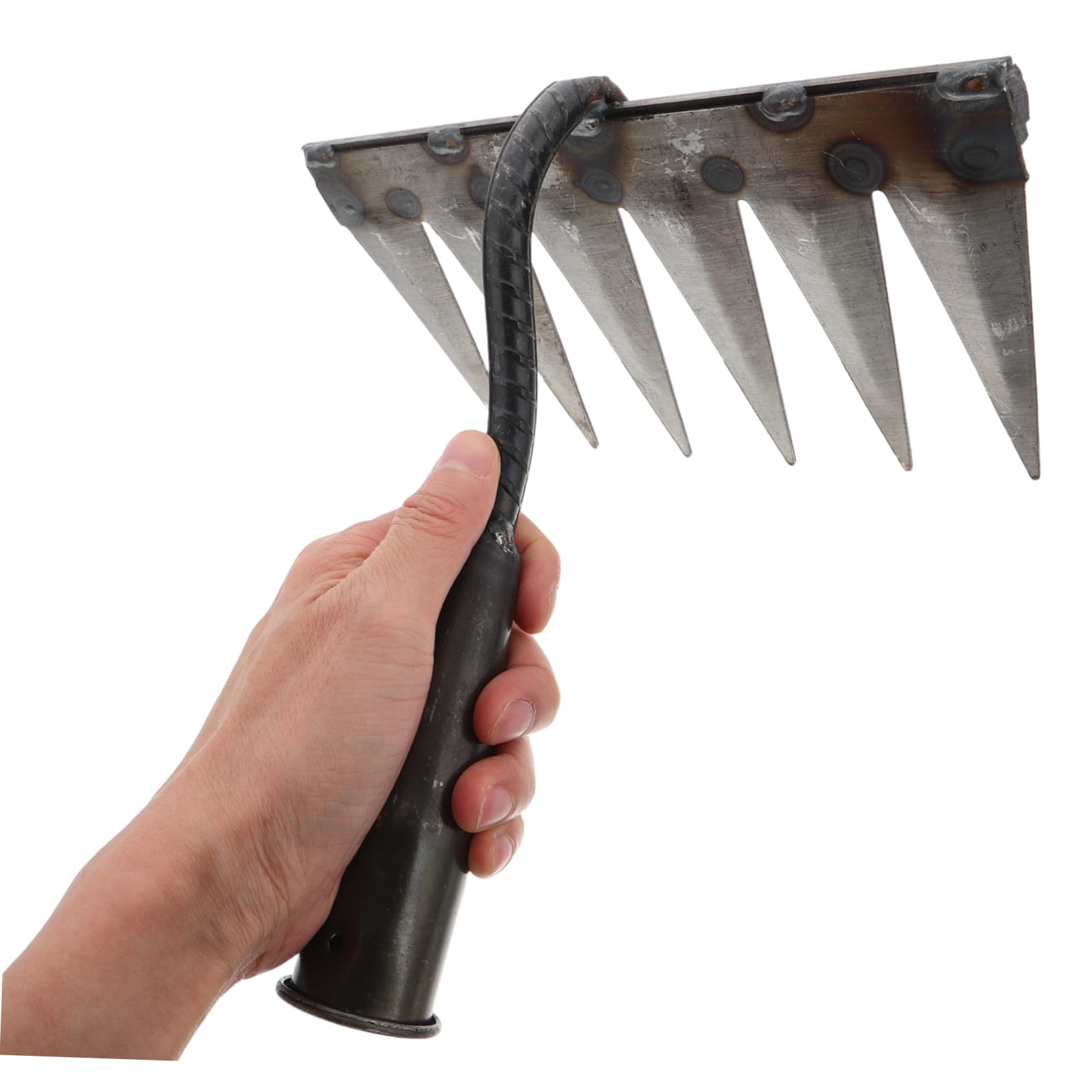Abaodam Rastrello Sarchiatore da Giardino in Acciaio al Carbonio, 6 Denti, Leggero, per Allentare Terreno e Orto