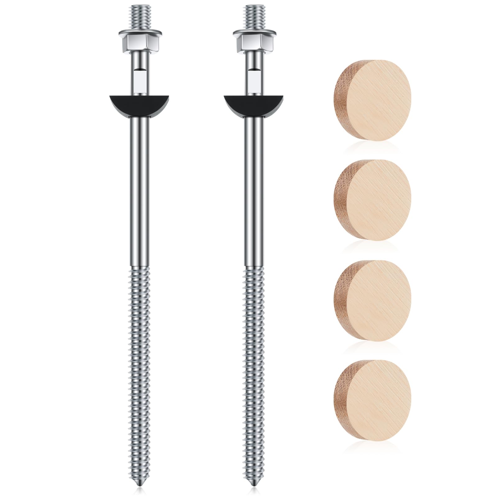 Shimeyao 2 Set Wood Newel Mounting Kit Newel Post Fastener Installation Kit for Residential and Commercial Installation, Anchors Post Directly to Wood or Concrete Floor