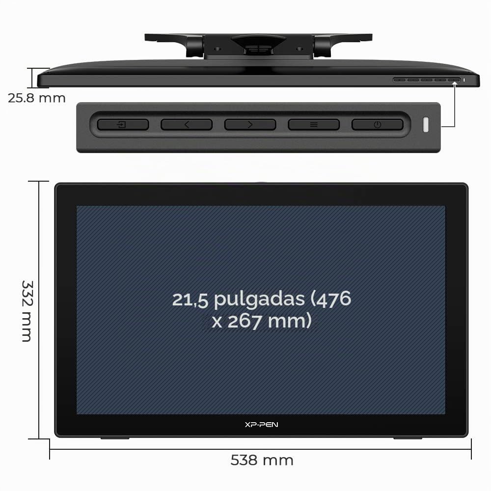 XP-Pen Artist 22 (2ª generación) Tablet de Dibujo de 21,5" con Pantalla de 1080p con 86% NTSC, lápiz óptico sin batería y Soporte Ajustable, Compatible con Windows y Mac | Tableta Dibujo Digital con Lápiz sin Batería 8192 Niveles y Soporte Ajustable, Comp