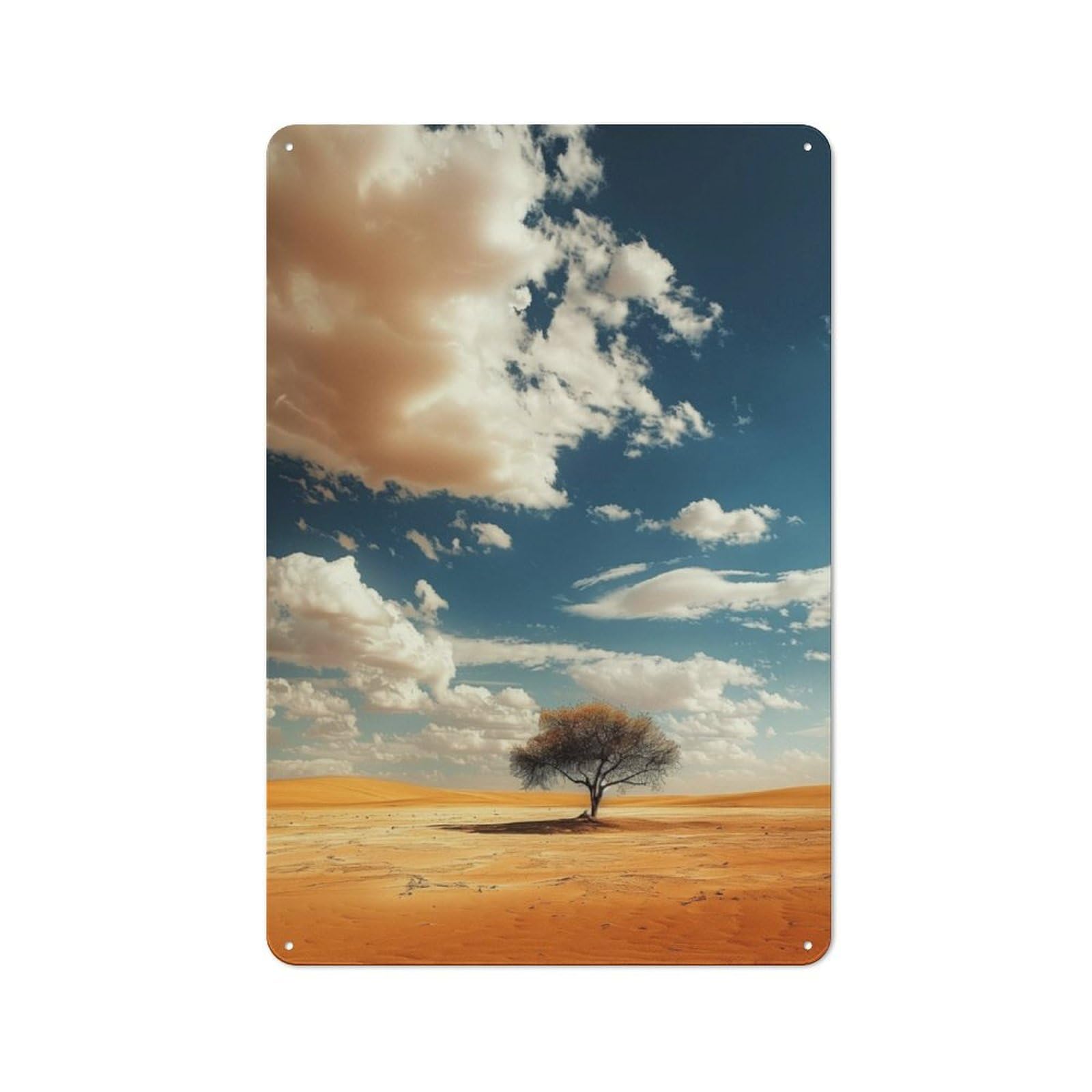 Junmoney Lone Tree Desert Watch Retro Metal Wall Sign 30X20cm With For Pub Or Café, A Housewarming Gift For Hospitality Wall Decor Collectors