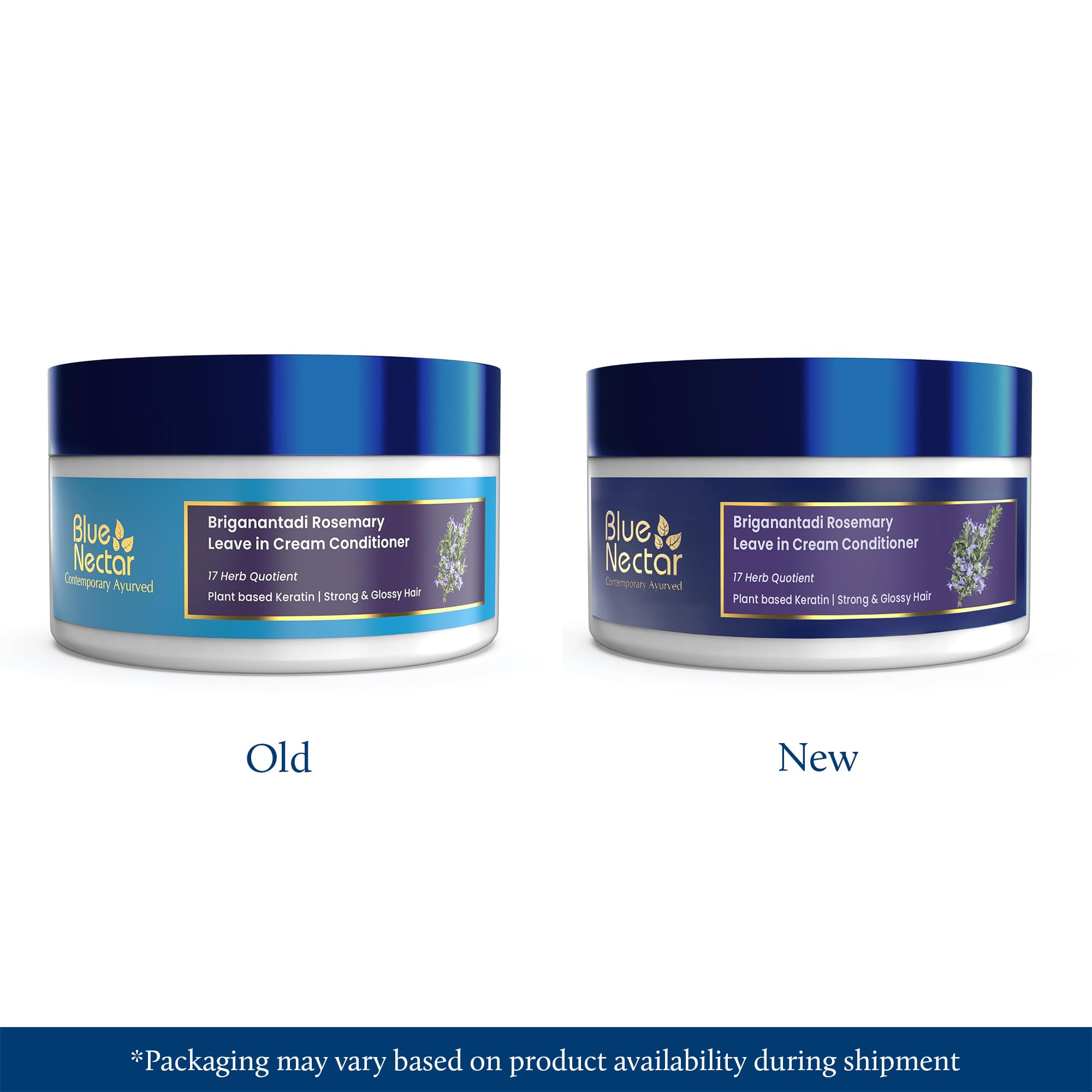 Blue Nectar Crème après-shampoing sans rinçage au romarin | Contrôle des frisottis pour cheveux lisses et faciles à coiffer | Tous types de cheveux (16 herbes, 200 g)