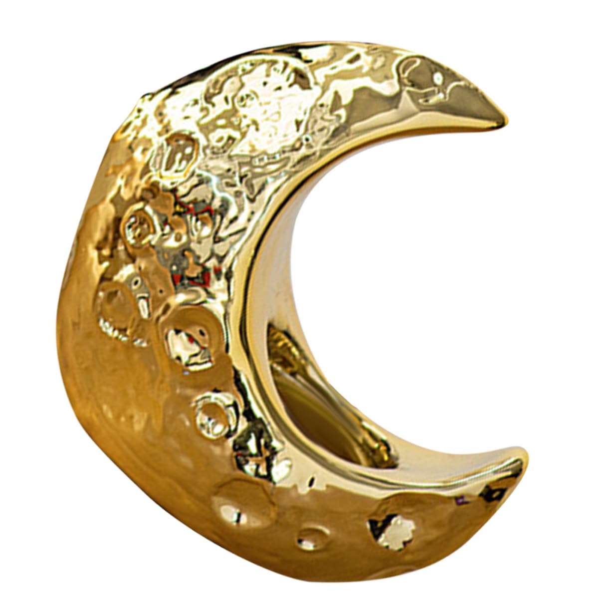 Eleganter Keramischer Mond Räucherstäbchenhalter für Aromatherapie | Goldfarbenes Design, für Zuhause und Saunaraum, Kunstvolle Form, Langlebige Verarbeitung