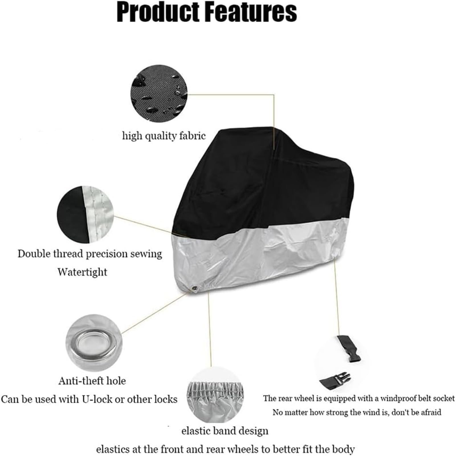 Teli per Moto per BMW R 1200 GS LC R1200GS ADV R1250GS Adventure R 1250 GS, Oxford Copertura Teli Coprimoto Robusta Resistente all'Usura Anti UV Accessori,A/Black-XXXXL
