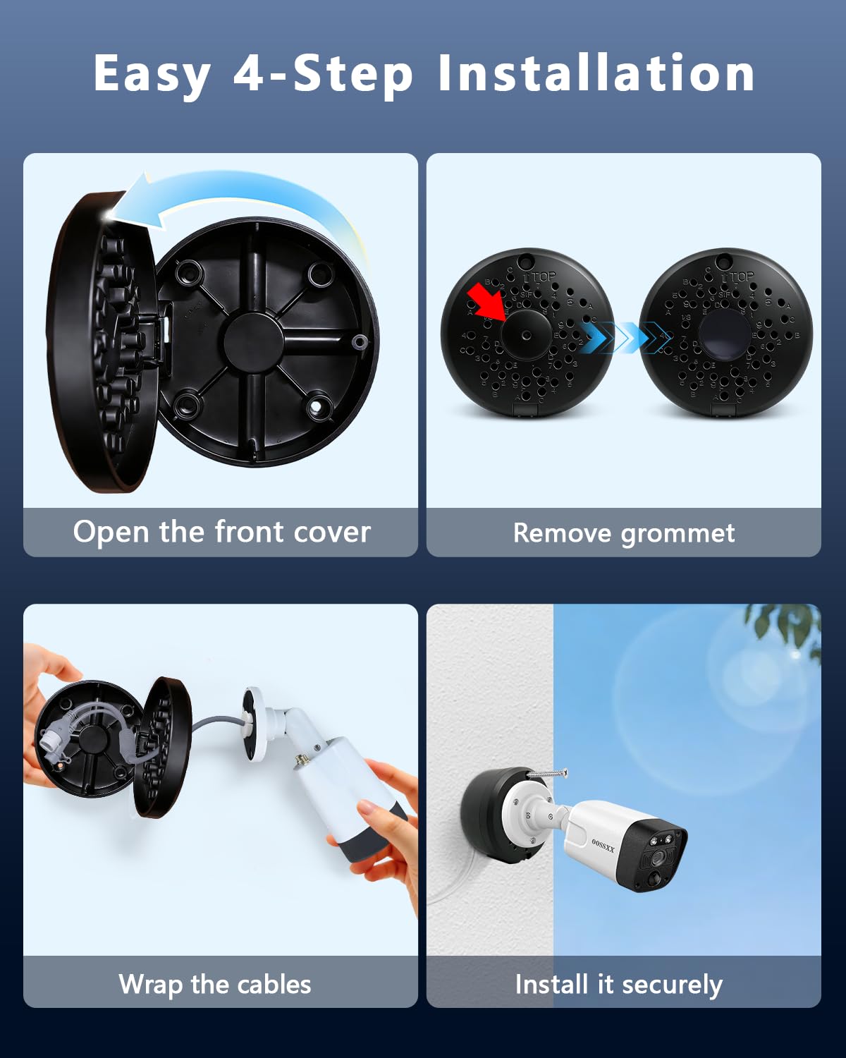 Boîte de jonction pour caméra de sécurité en plastique étanche pour caméra de sécurité Arlo - Boîtier de jonction pour panneau solaire Arlo