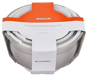 新品 LE CREUSET ルクルーゼ ステンレス ミキシングボール フタ付 Amazon | Le Creuset 入れ子ミキシングボウル3個セット 滑り止め